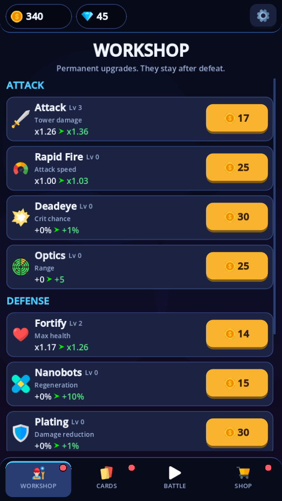 Workshop upgrades